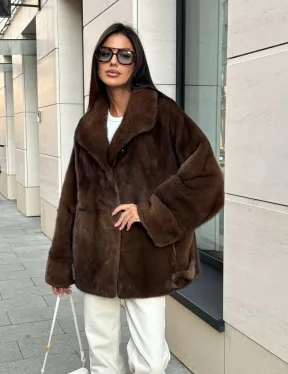 Шуба в натуральном цвете - аукционная норка VELVET