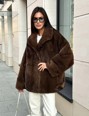 Шуба в натуральном цвете - аукционная норка VELVET