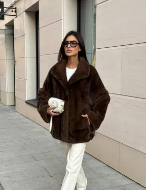 Шуба в натуральном цвете - аукционная норка VELVET