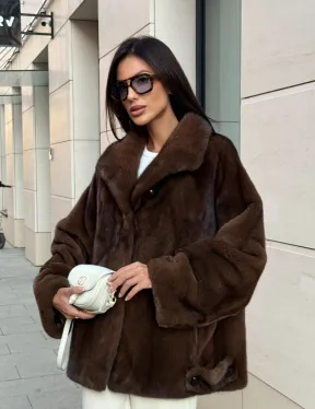 Шуба в натуральном цвете - аукционная норка VELVET