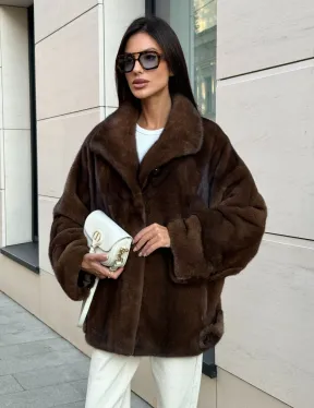 Шуба в натуральном цвете - аукционная норка VELVET