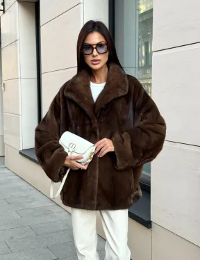 Шуба в натуральном цвете - аукционная норка VELVET