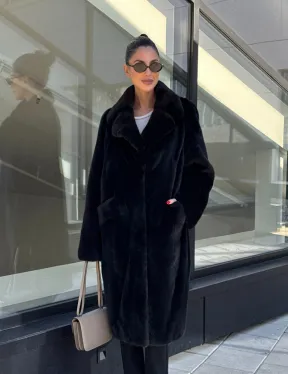 Шуба из аукционного меха норки Kopenhagen Fur, английский воротник - фасон баллон