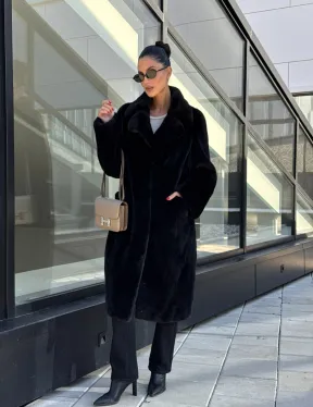 Шуба из аукционного меха норки Kopenhagen Fur, английский воротник - фасон баллон