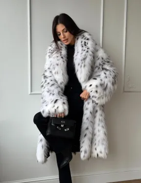 Манто из меха аукционной кристальной лисы (реплика канадской рыси)