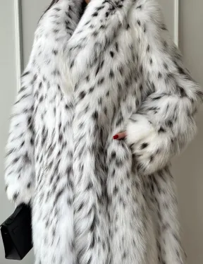 Манто из меха аукционной кристальной лисы (реплика канадской рыси)
