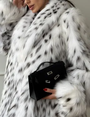 Манто из меха аукционной кристальной лисы (реплика канадской рыси)