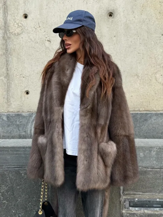 Шуба из меха куницы - автоледи
