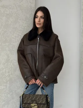 Молодежная куртка - дубленка 