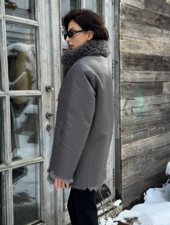 Шубка - дубленка двухсторонняя из натуральной овчины