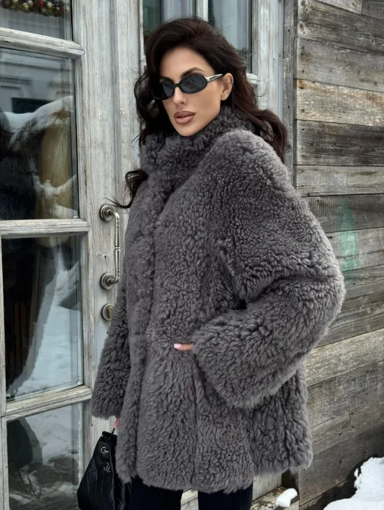 Шубка - дубленка двухсторонняя из натуральной овчины