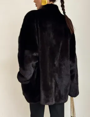 Стильный женский норковый жакет (шуба) Brown Velvet