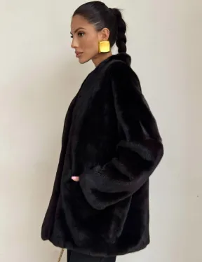 Стильный женский норковый жакет (шуба) Brown Velvet