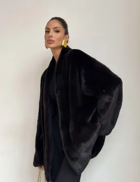 Стильный женский норковый жакет (шуба) Brown Velvet