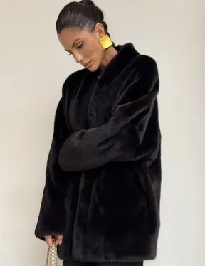 Стильный женский норковый жакет (шуба) Brown Velvet