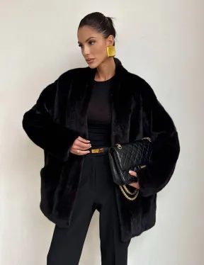 Стильный женский норковый жакет (шуба) Brown Velvet