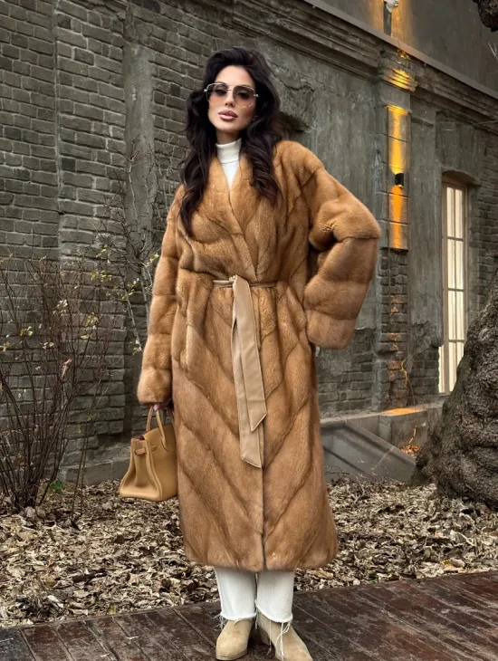 Шуба кимоно из аукционного меха норки GOLDEN COLLECTION