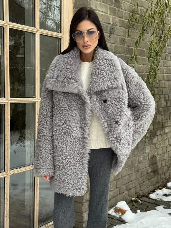 Короткая шубка - дублёнка из овчины