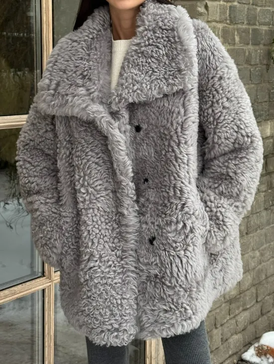 Короткая шубка - дублёнка из овчины