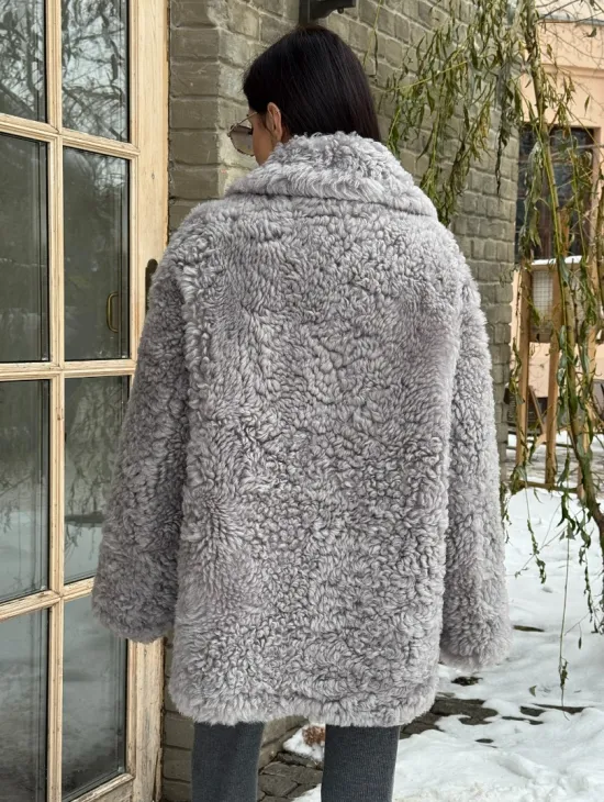 Короткая шубка - дублёнка из овчины