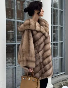 Шуба из меха куницы «летучая мышь»