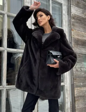 Шикарный полушубок из норки Kopenhagen Fur с английским воротником