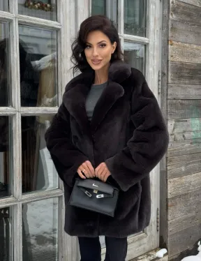 Шикарный полушубок из норки Kopenhagen Fur с английским воротником