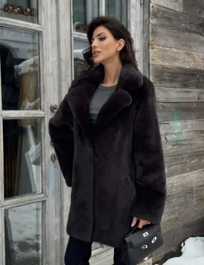 Шикарный полушубок из норки Kopenhagen Fur с английским воротником