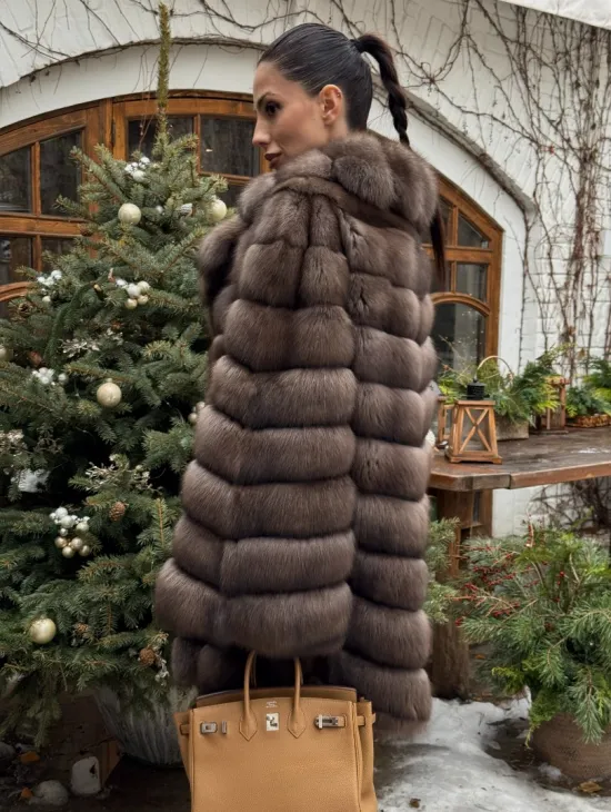 Шуба из соболя баргузинского с английски воротником SILVER 1-2