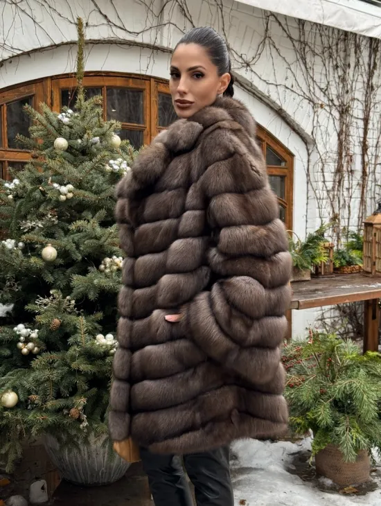 Шуба из соболя баргузинского с английски воротником SILVER 1-2