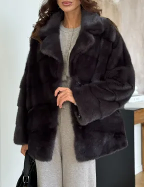 Полушубок норковый автоледи с английским воротником