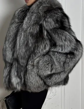 Полушубок из чернобурки A la Vintage с шалевым воротником