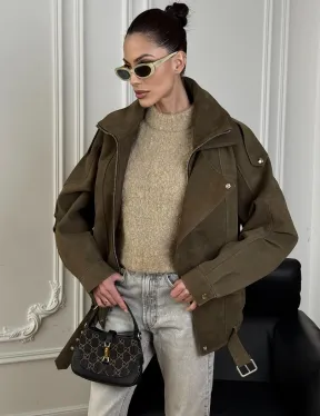 Популярная натуральная женская кожаная куртка-бомбер  