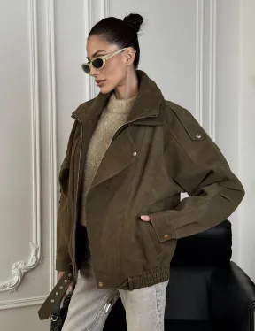 Популярная натуральная женская кожаная куртка-бомбер  