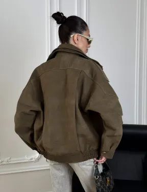 Популярная натуральная женская кожаная куртка-бомбер  