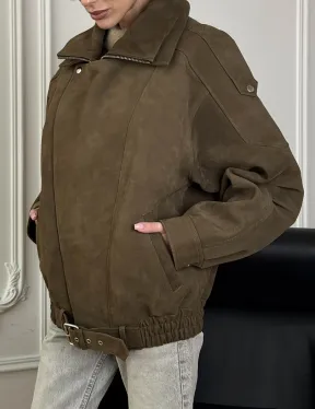 Популярная натуральная женская кожаная куртка-бомбер  