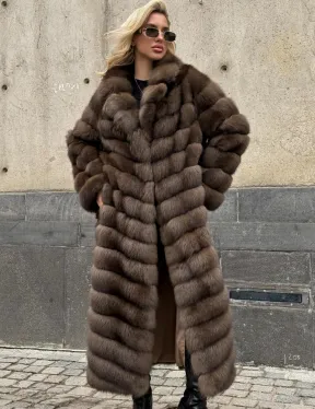 Длинная шуба из меха куницы Exclusive fur