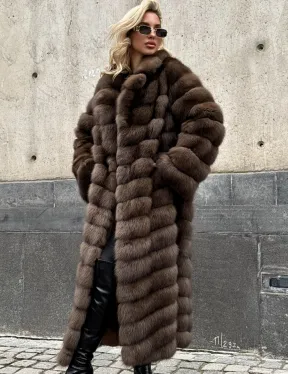 Длинная шуба из меха куницы Exclusive fur
