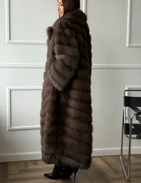 Длинная шуба из меха куницы Exclusive fur