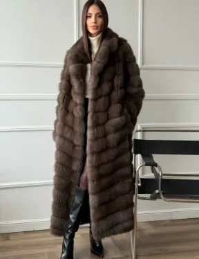 Длинная шуба из меха куницы Exclusive fur