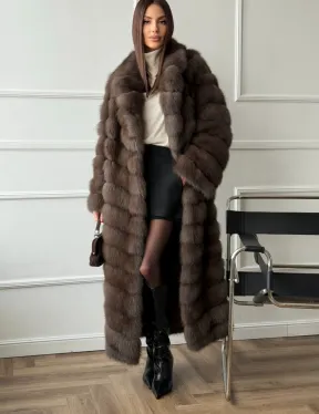 Длинная шуба из меха куницы Exclusive fur