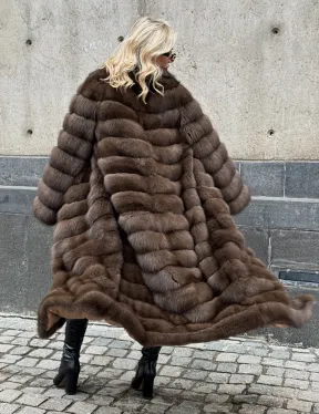 Длинная шуба из меха куницы Exclusive fur