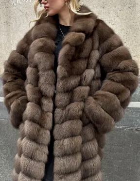 Длинная шуба из меха куницы Exclusive fur