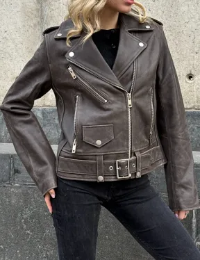 Косуха женская из винтажной кожи