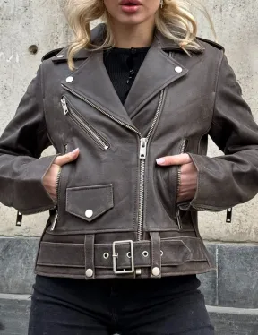 Косуха женская из винтажной кожи