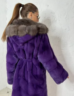 Норковое кимоно из меха Nafa в благородном топовом оттенке