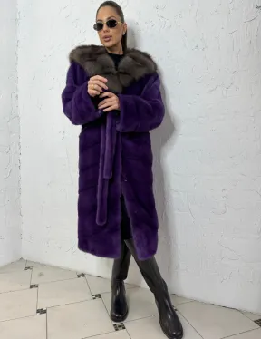 Норковое кимоно из меха Nafa в благородном топовом оттенке