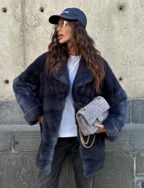 Короткая норковая шуба - автоледи