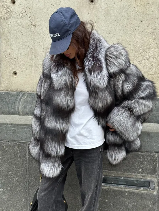 Шуба из чернобурки воротник стойка