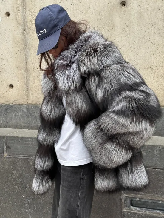 Шуба из чернобурки воротник стойка